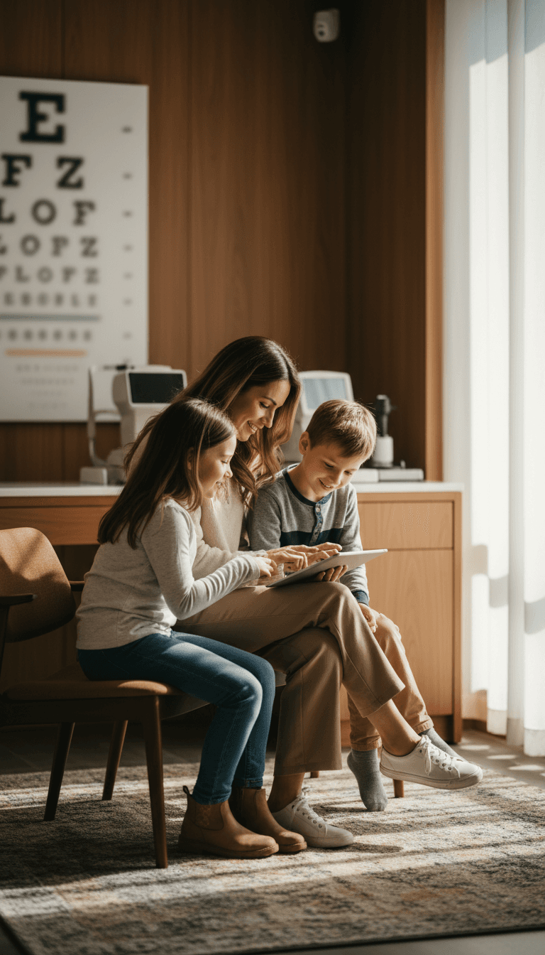 Family during a vision consultation moment