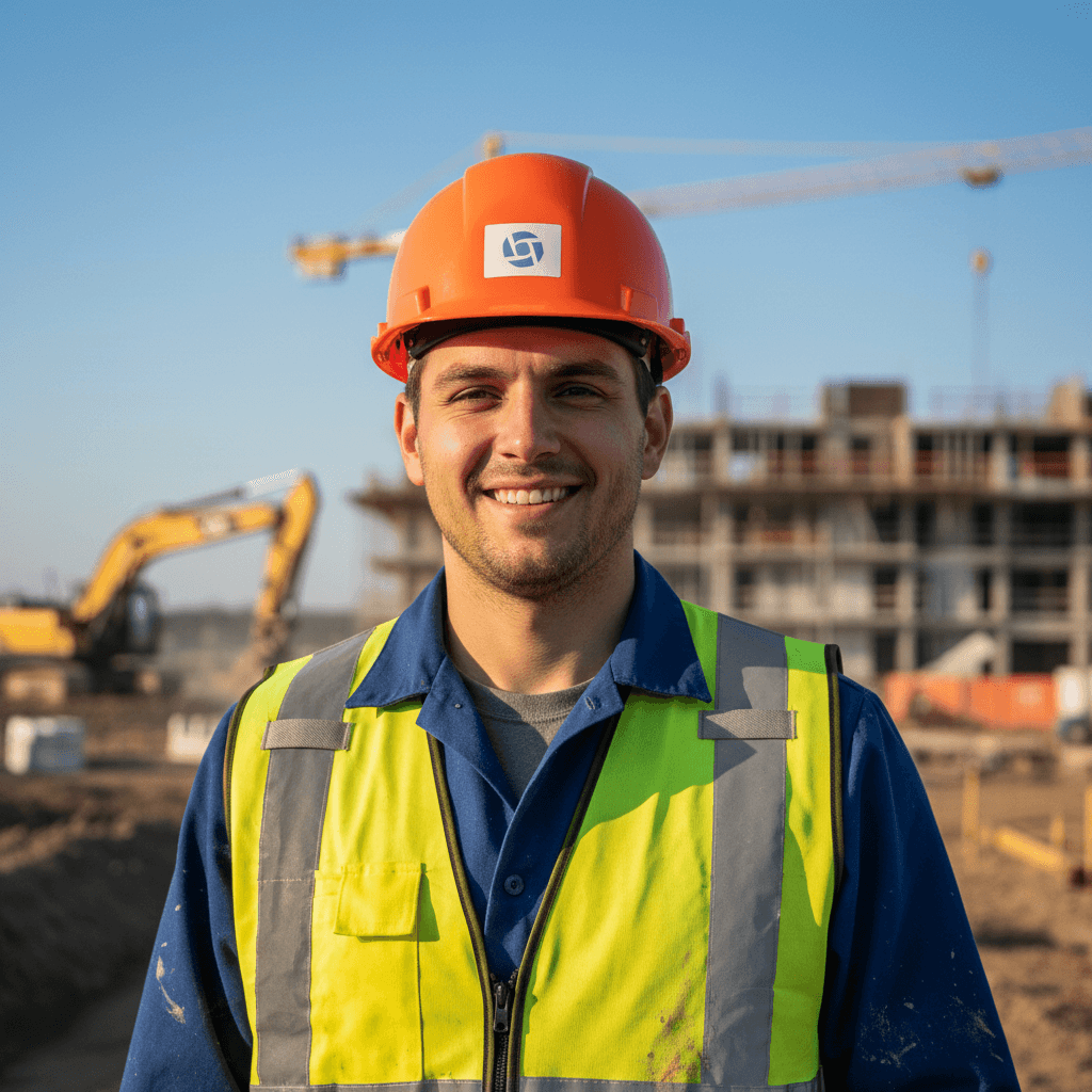 Construction worker in hard hat