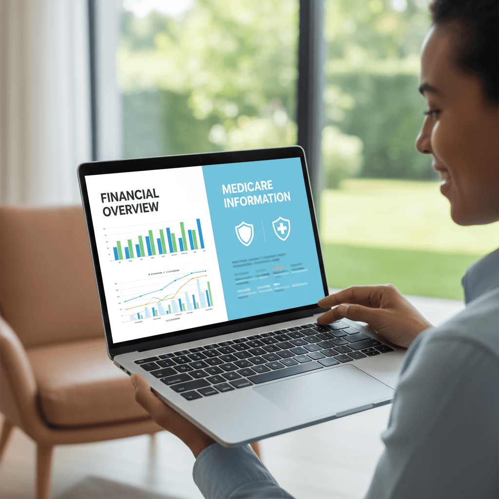 Laptop screen showing medicare plan comparison